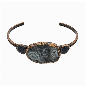 Gemstone Bracelet, Red copper Plated, approx 10mm, 20-30mm, 50-65mm dia