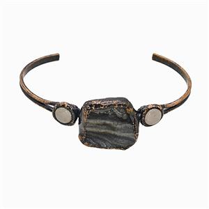 Gemstone Bracelet, Red copper Plated, approx 10mm, 20-30mm, 50-65mm dia