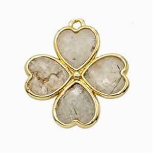 Gemstone Pendant, Gold Plated, approx 20mm