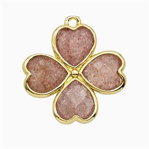 Gemstone Pendant, Gold Plated, approx 20mm