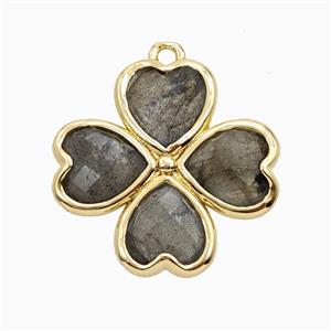 Gemstone Pendant, Gold Plated, approx 20mm