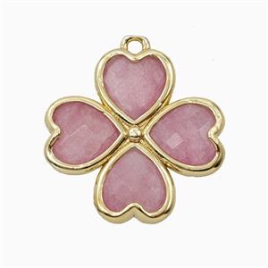 Gemstone Pendant, Gold Plated, approx 20mm
