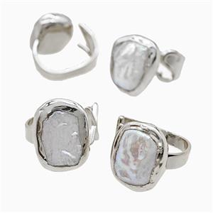 Gemstone Ring, Gold Plated, approx 17-21mm, 20mm dia