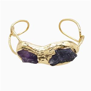 Gemstone Bracelet, Gold Plated, approx 25-60mm, 55-70mm dia