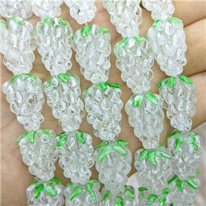Lampwork Glass Grapes Beads Lt.green, approx 14-22mm