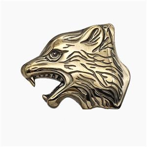 Hematite Wolf Decoration No-Hole, approx 30-38mm