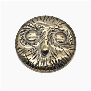 Hematite Owl Birds Decoration No-Hole, approx 40mm
