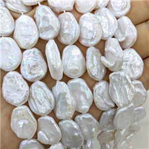 Baroque Style White Pearl Beads Freeform, approx 15-20mm
