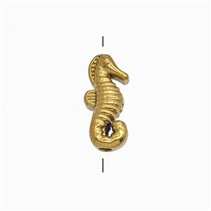 Stainless Steel Seahorse Beads Gold Plated, approx 5-12mm