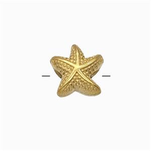 Stainless Steel Starfish Beads Gold Plated, approx 8.5mm