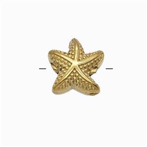 Stainless Steel Starfish Beads Gold Plated, approx 10-11mm