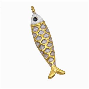 Stainless Steel Fish Pendant Painted Gold Plated, approx 6-23mm