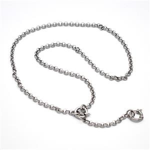 Stainless Steel Necklace, platinum plated, approx 4.5mm, 55cm length