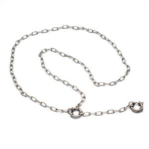 Stainless Steel Necklace, platinum plated, approx 4x8mm, 1mm, 55cm length
