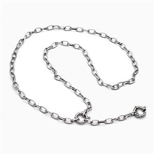 Stainless Steel Necklace, platinum plated, approx 5-8mm, 54cm length