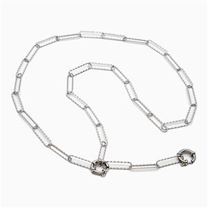 Stainless Steel Necklace, platinum plated, approx 5-20mm, 56cm length
