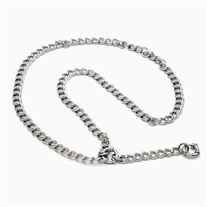 Stainless Steel Necklace, platinum plated, approx 7mm, 55cm length