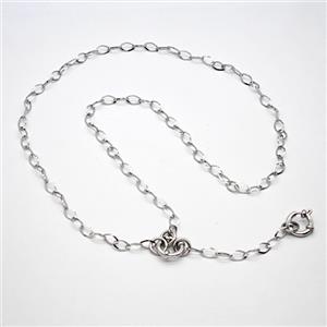 Stainless Steel Necklace, platinum plated, approx 5-8mm, 56cm length