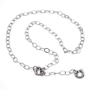Stainless Steel Necklace, platinum plated, approx 6-9mm, 55cm length