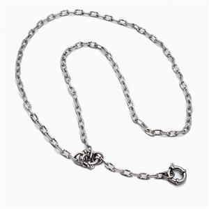 Stainless Steel Necklace, platinum plated, approx 4-7mm, 54cm length