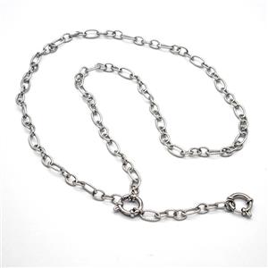 Raw Stainless Steel Necklace Chain, approx 5.5mm, 55cm length