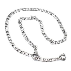 Raw Stainless Steel Necklace Chain, approx 7mm, 60cm length