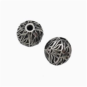 Stainless Steel Round Beads Antique Silver, approx 9mm