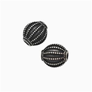 Stainless Steel Barrel Beads Antique Silver, approx 7-9mm