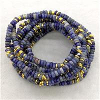 Natural Blue Sodalite Bracelets Stretchy Rondelle, approx 4mm