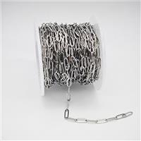 Copper Paperclip Chain Platinum Plated, approx 3x9mm