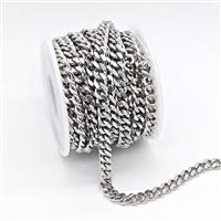 Copper Chain, Platinum Plated, approx 6mm