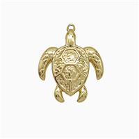 Copper Tortoise Pendant Gold Plated, approx 13-14mm