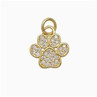 Copper Paws Pendant Pave Zirconia Gold Plated, approx 12-13mm