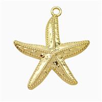 Copper Starfish Pendant Gold Plated, approx 38mm