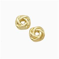 Lover Knot Charms Copper Beads Gold Plated, approx 7mm