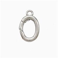 Copper Carabiner Clasp Platinum Plated, approx 10-14mm