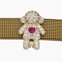 Copper Watchband Beads Pave Zirconia Kids Girl Flat Hole Gold Plated, approx 12-16mm, 2-10mm hole