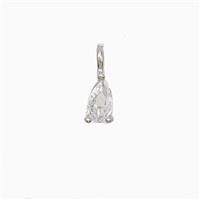 Copper Teardrop Pendant Pave Zirconia Platinum Plated, approx 3-6mm