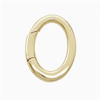 Copper Carabiner Clasp Oval Gold Plated, approx 13-18mm