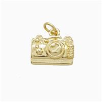 Copper Camera Pendant Gold Plated, approx 9-13mm
