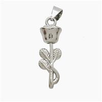 Copper Flower Pendant Platinum Plated, approx 7-20mm