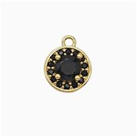 Copper Sun Pendant Pave Zirconia Crystal Glass Gold Plated, approx 9mm