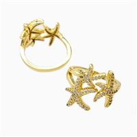 Copper Ring Pave Zircon, Gold Plated, approx 14-19mm, 18mm dia