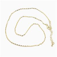 Copper Necklace Chain Gold Plated, approx 1.6mm, 39-44cm length