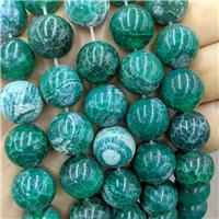 Green Fire Agate Beads Smooth Round Dye, approx 16mm dia