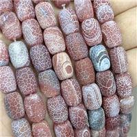 Red Fire Agate Barrel Beads, approx 10-14mm