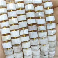 Natural White Moonstone Heishi Beads, approx 10mm