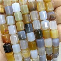 Natural Agate Prism Beads Multicolor, approx 8-10mm