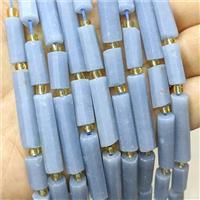 Natural Blue Angelite Tube Beads, approx 6-30mm