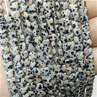 Natural Black Dalmatian Jasper Heart Beads, approx 6mm